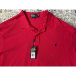 Polo Ralph Lauren Shirt Men 4XL Big Red Short Sleeve Pony‎ Short Sleeve 4XB NWT